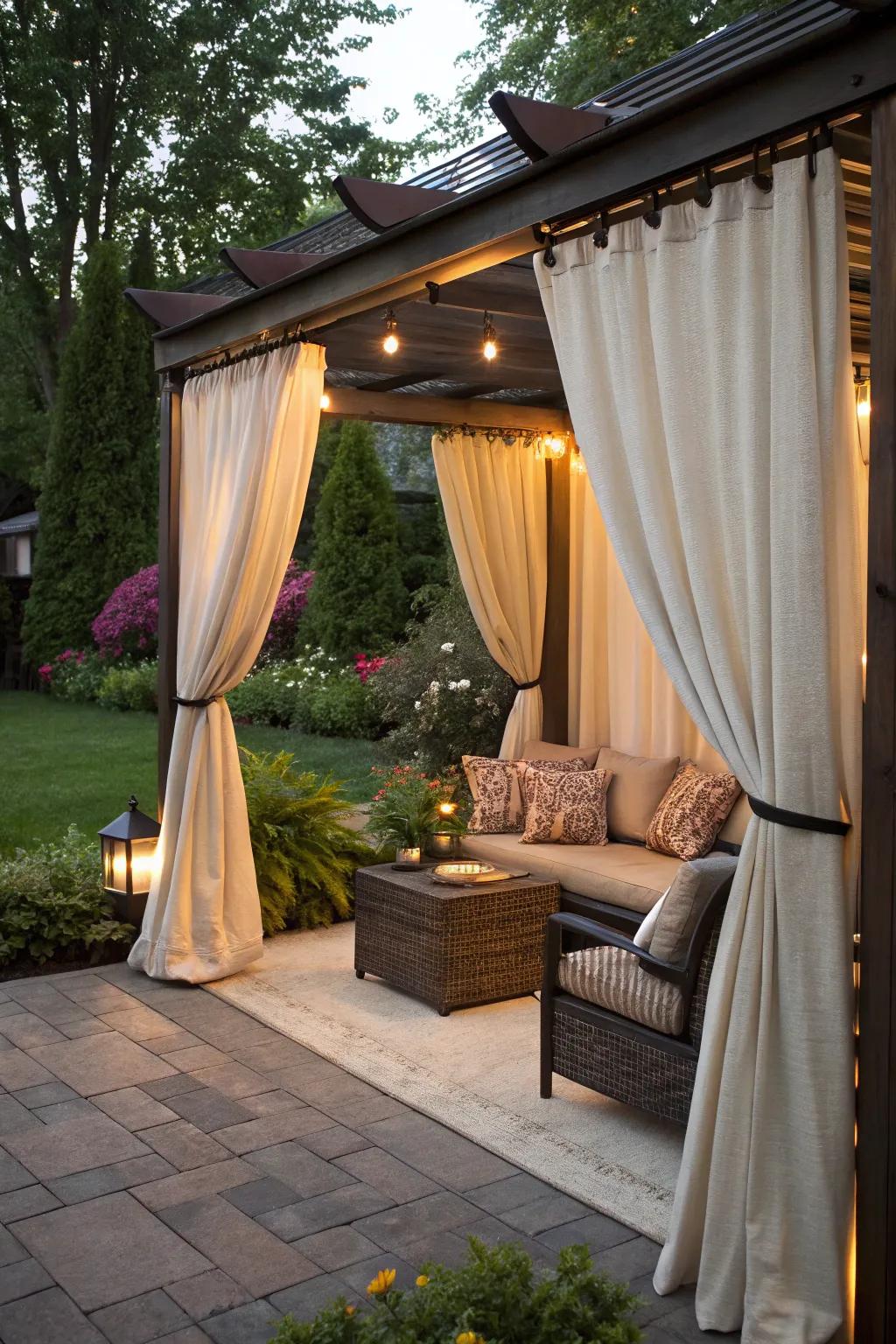 Thermal drapes aid in retaining heat and adding a hint of elegance.