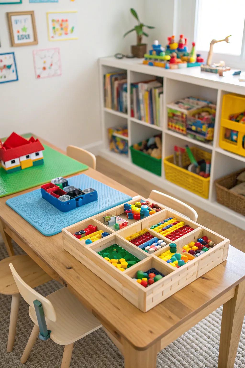 Foster creativity and problem-solving with a dedicated building block area.
