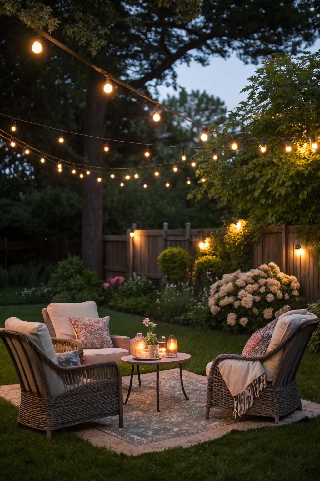 An exterior configuration extends a tranquil and invigorating birthday encounter.
