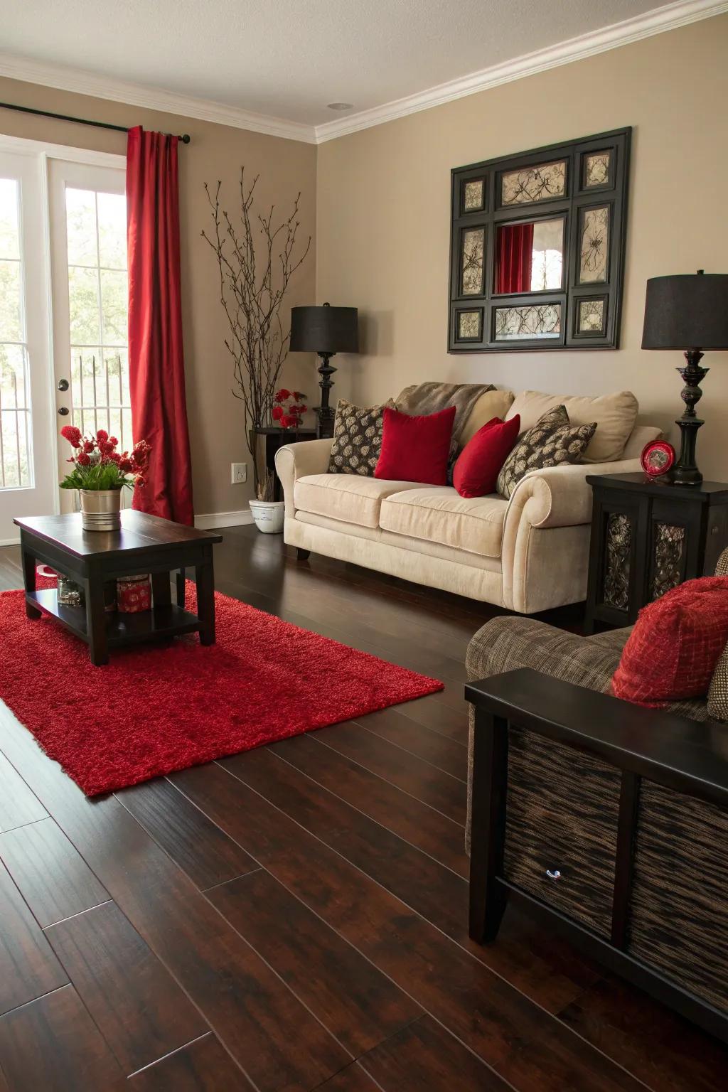 Flooring that enhances the color scheme.
