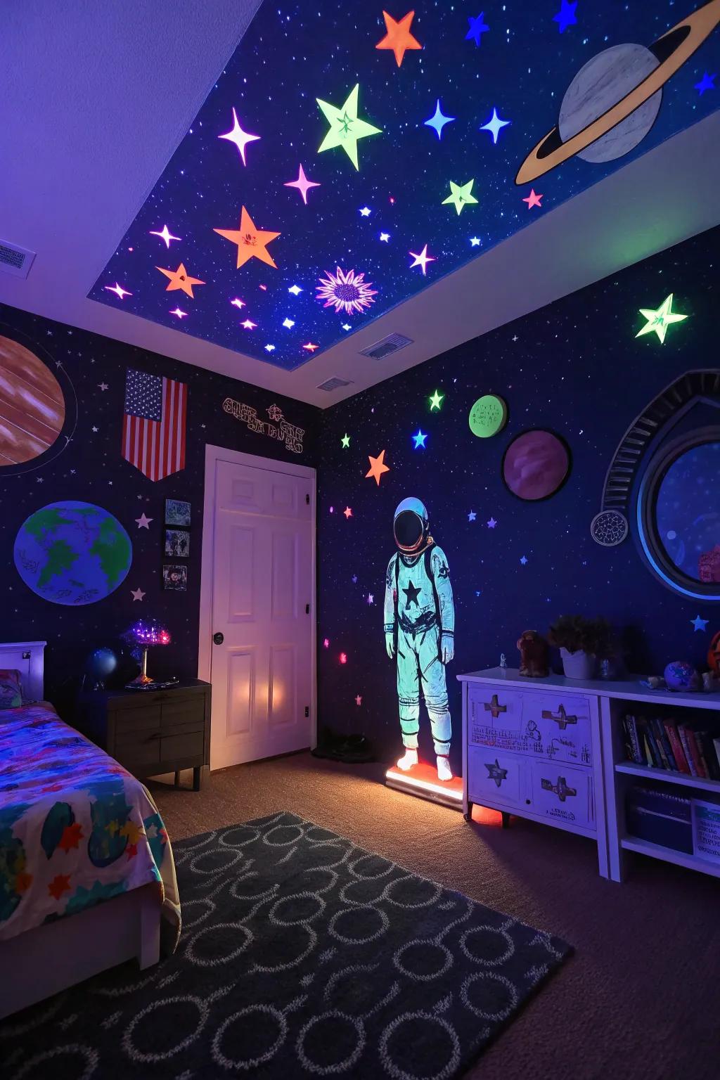 Celestial-inspired decor carries you to another universe.