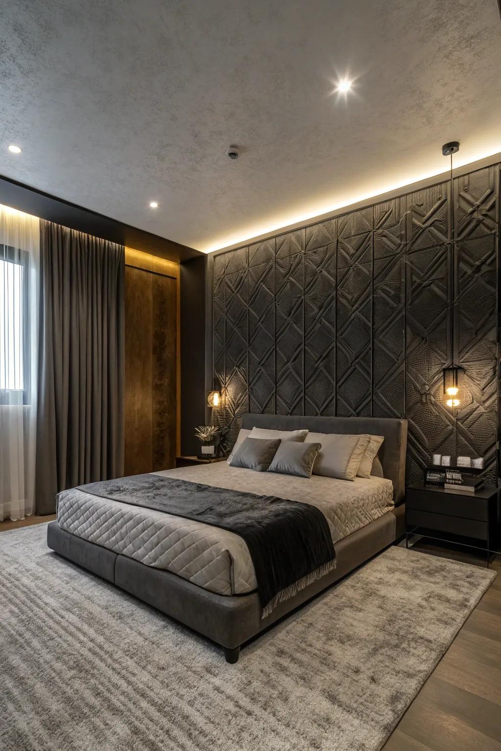 Textured walls contribute depth and interest to your area.