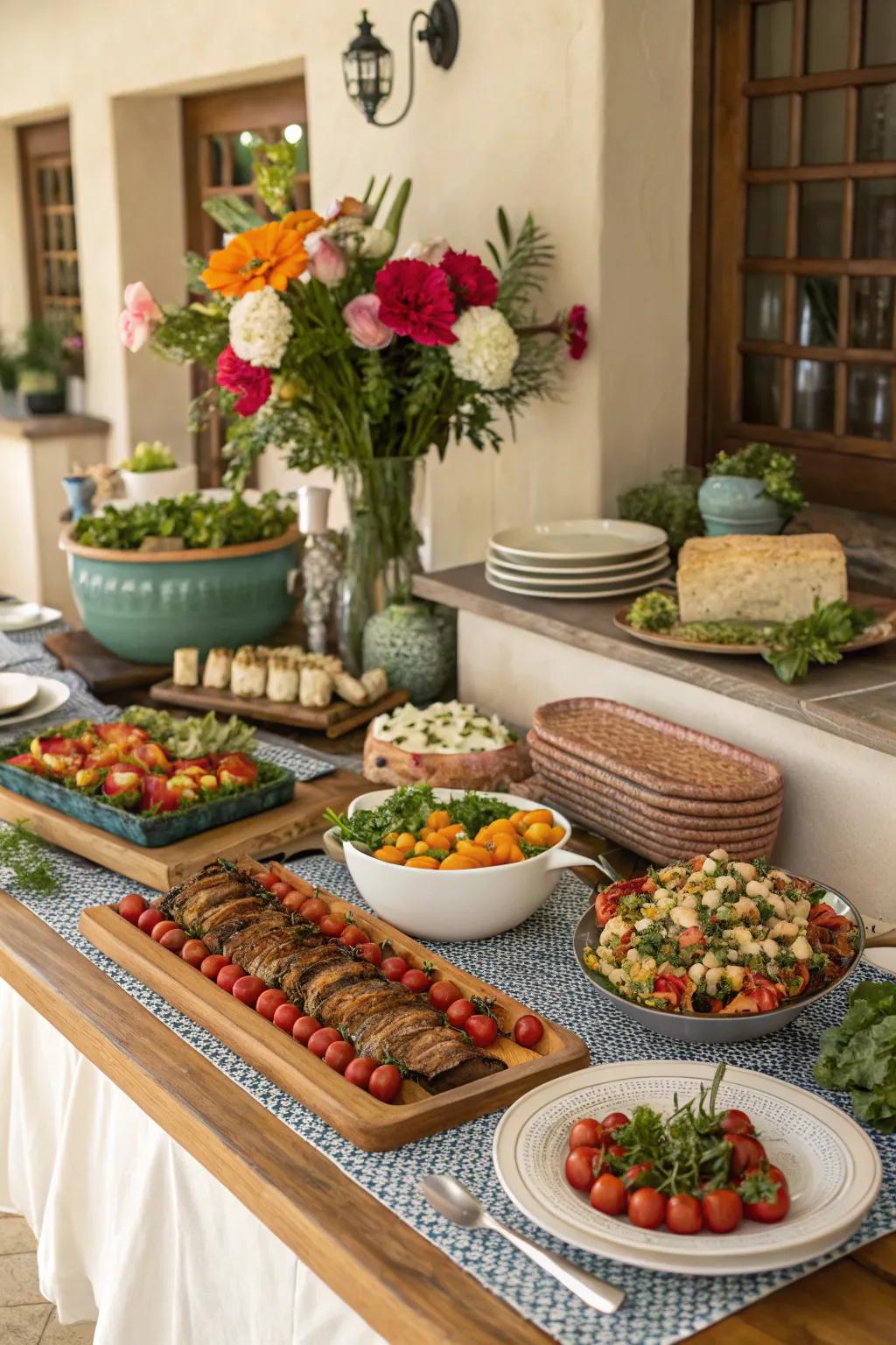 A themed buffet that visually and gastronomically delights.
