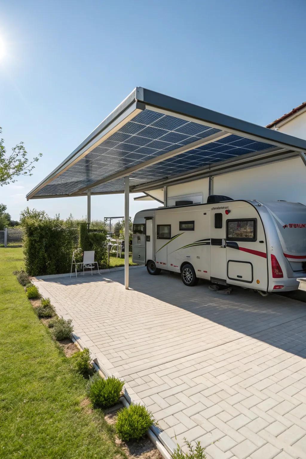 Capture solar energy with an environmentally friendly shade structure design.