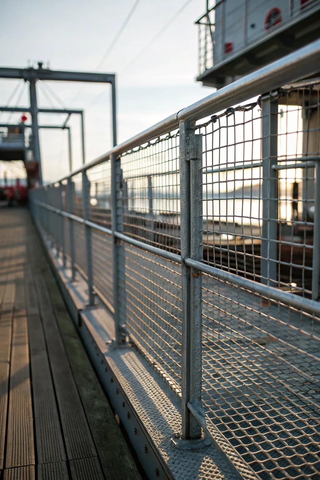Wire netting borders propose a resilient and contemporary industrial vogue.