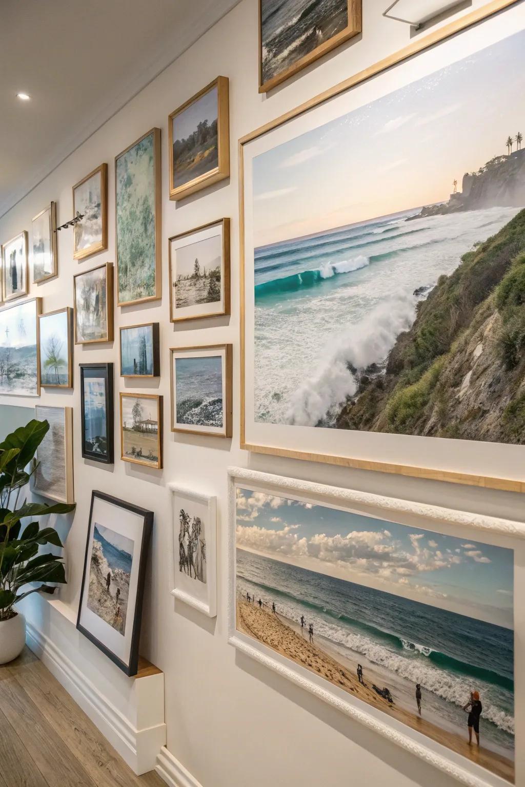 A display gallery narrates a coastal tale.