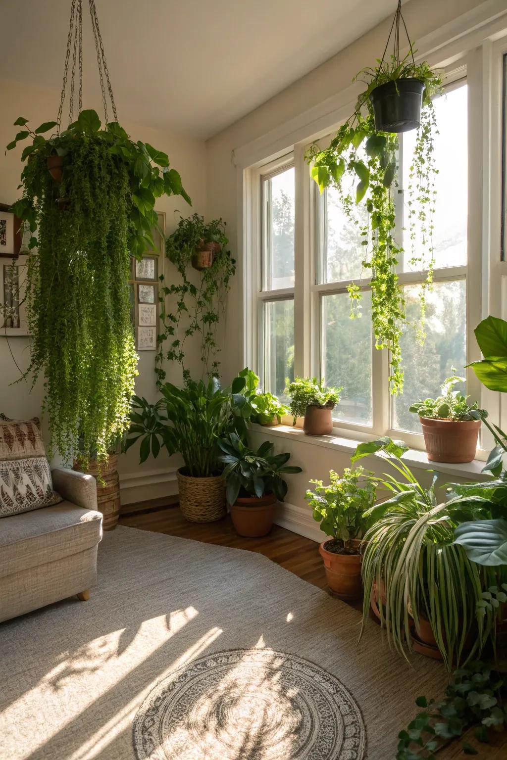 Greenery infuses life into coastal farmhouse decor.
