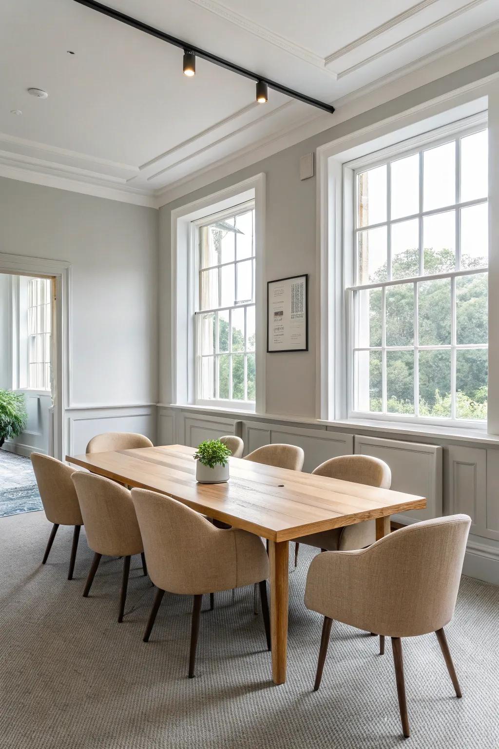 Gentle hue palettes foster a tranquil and professional setting.