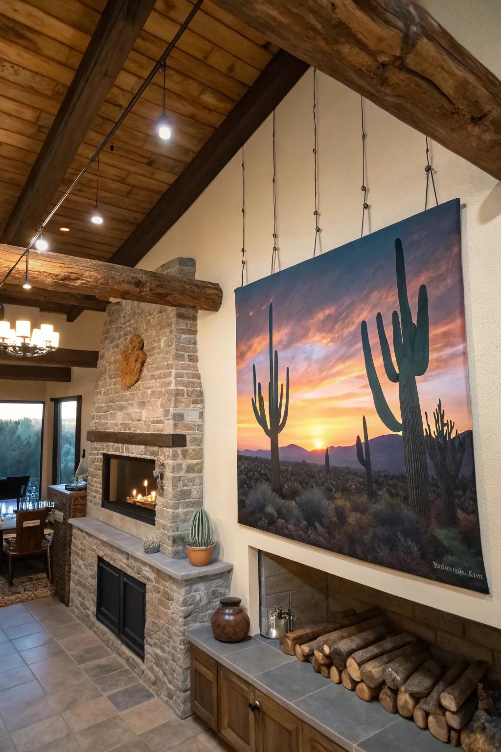 Cactus silhouettes bring in a hint of the desert’s allure to your personal area.
