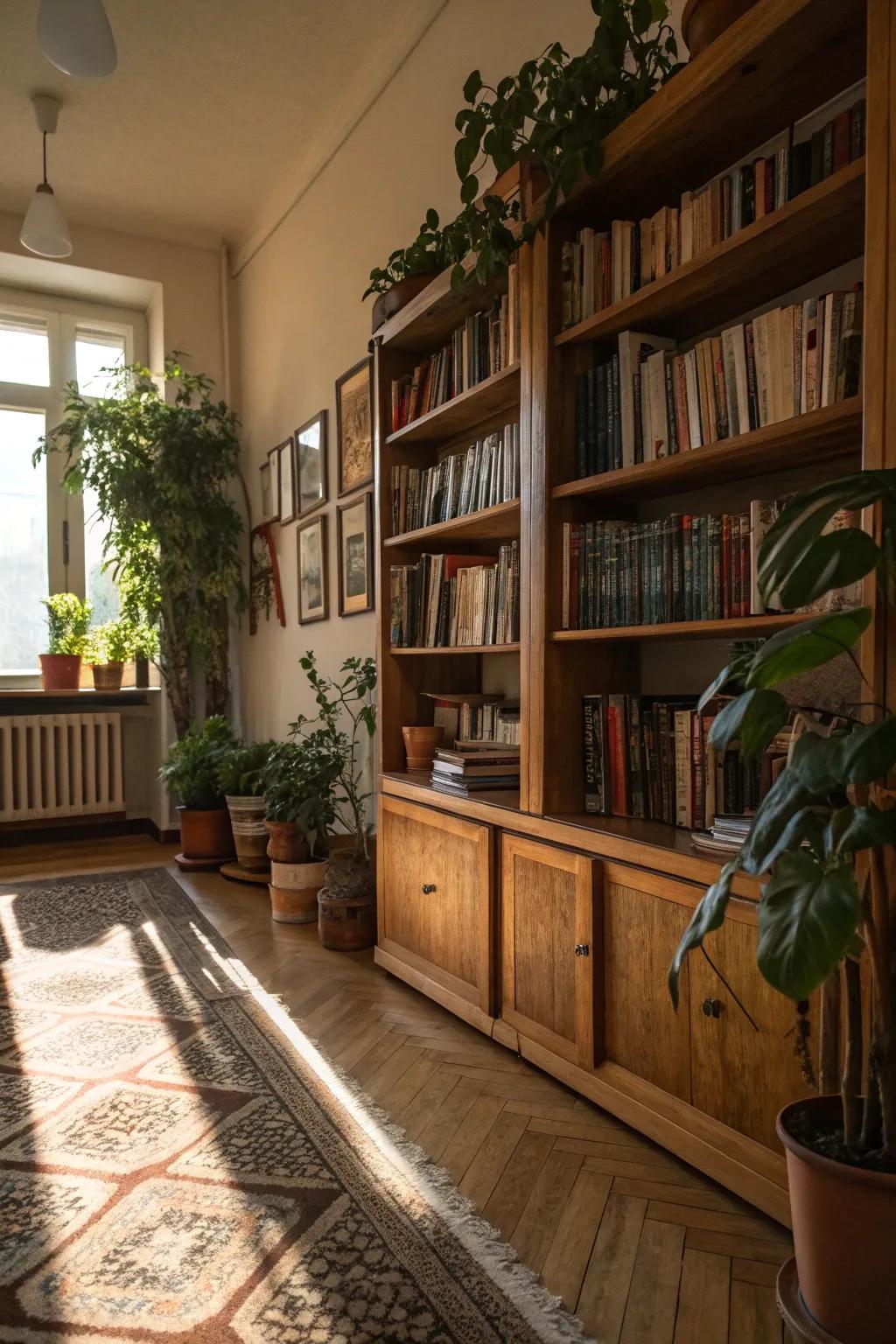 Natural materials cultivate a warm and inviting atmosphere.