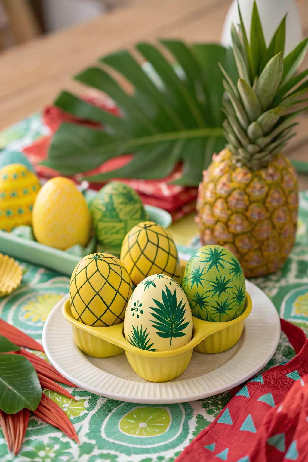 Exotic fruit-inspired eggs injecting a surge of tropical joy into the aesthetic.