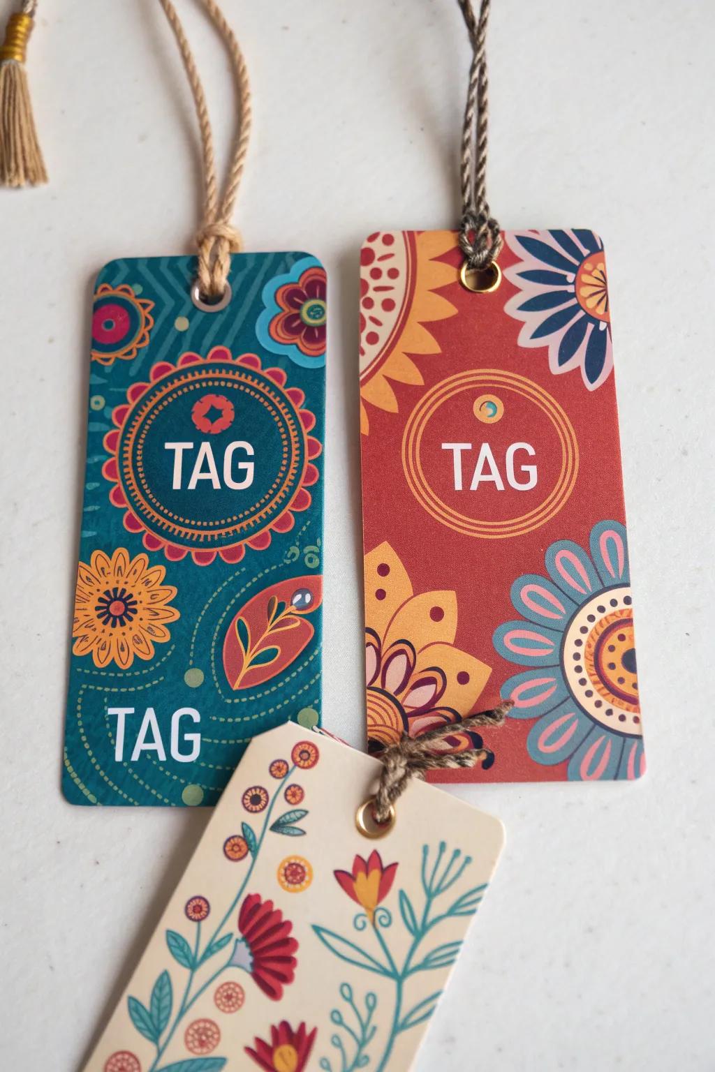Tags showcasing beautiful illustrations that encapsulate the brand’s essence.