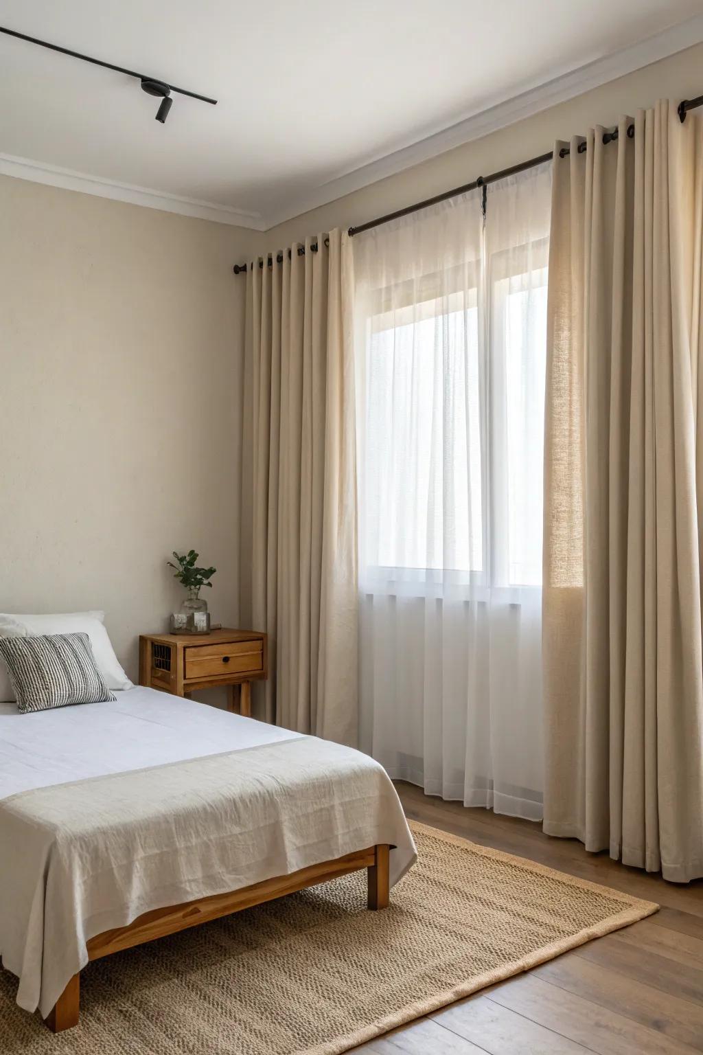Rigidity rods extend a streamlined and unobtrusive option for suspending curtains.
