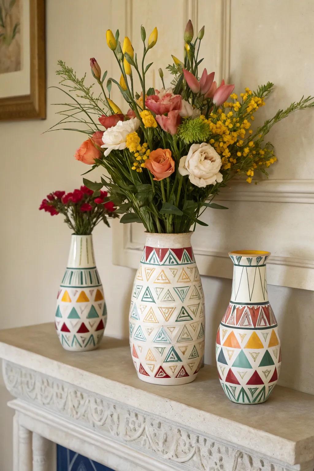 Artistic vases blend style and nature.