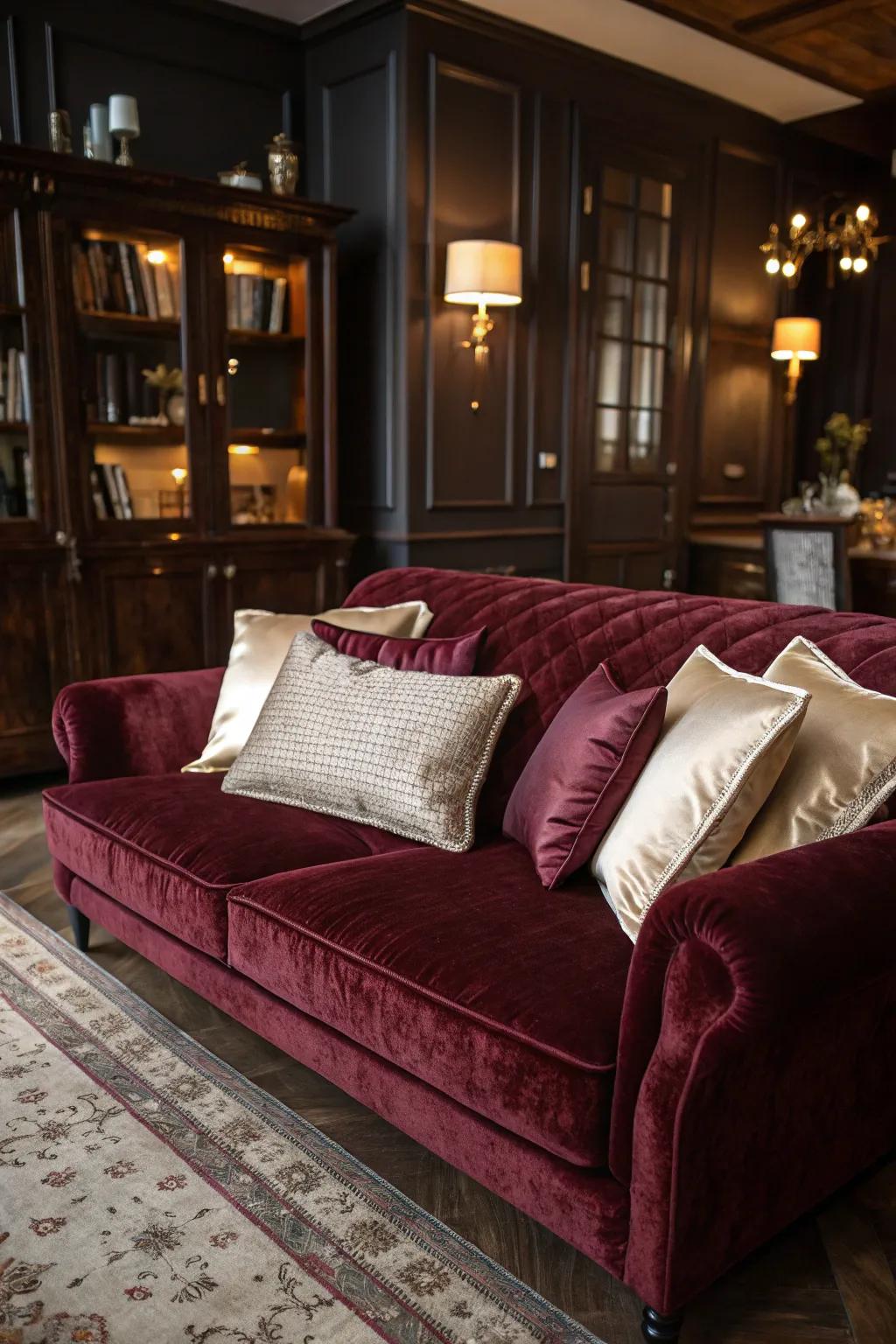 Sumptuous fabrics impart warmth and refinement.