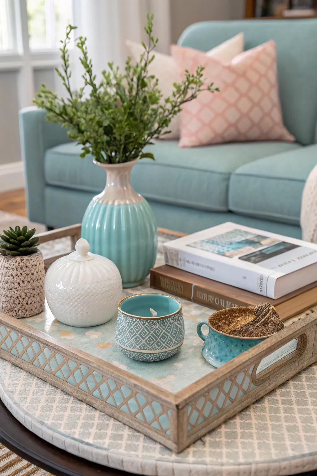 Pigmentation coordination engendering harmony onto an ornamental surface.