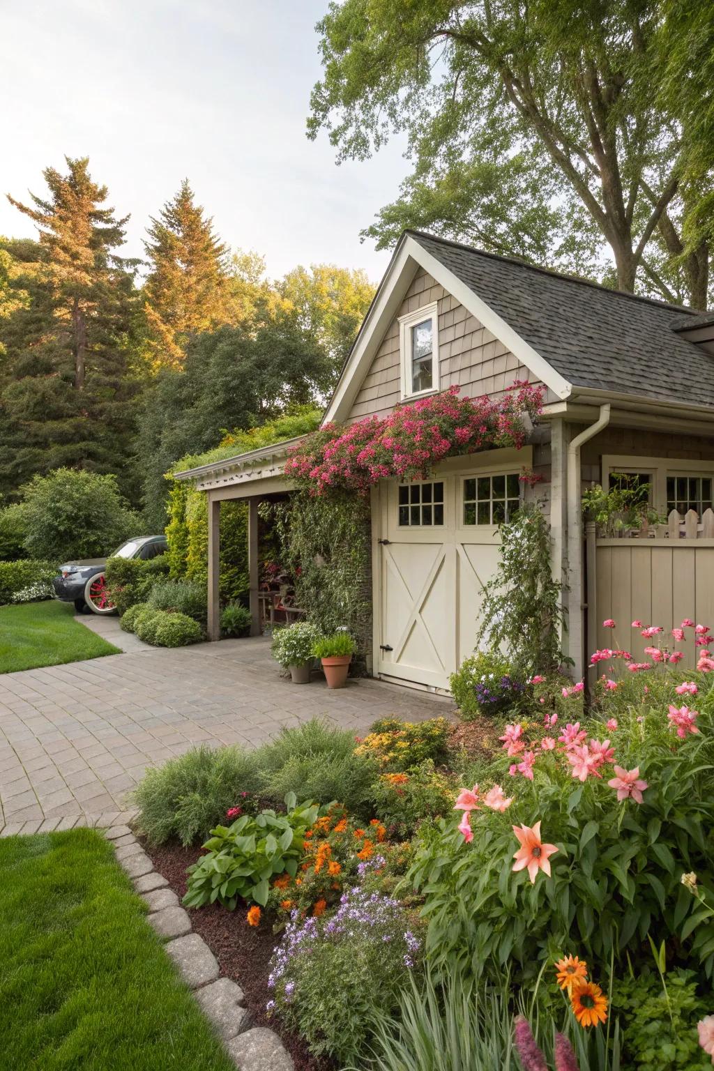 A garage that feels like an extension of your garden sanctuary.