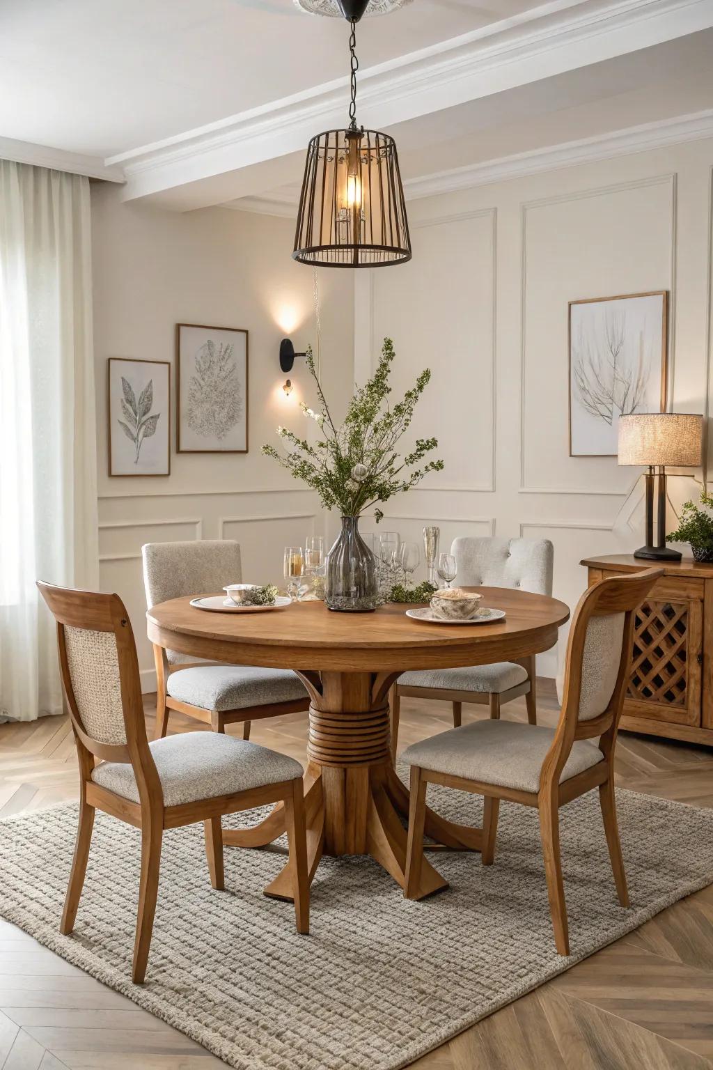 Natural maple finish radiates unpretentious elegance.