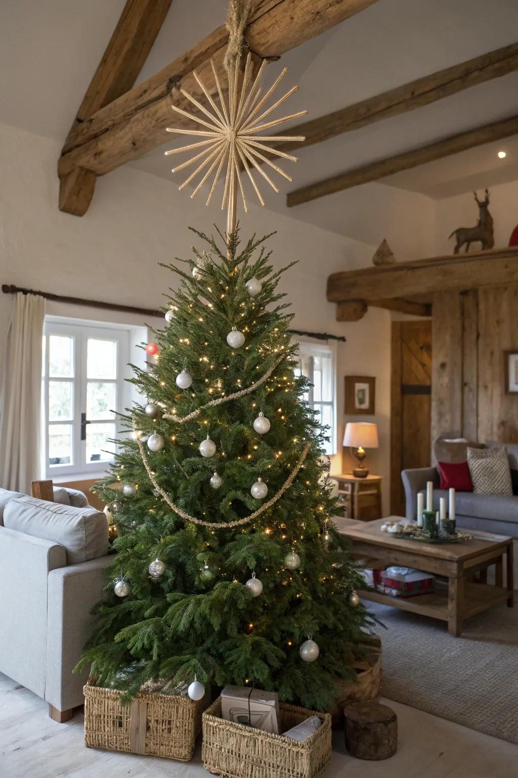 Inventive allure with a bough starburst.