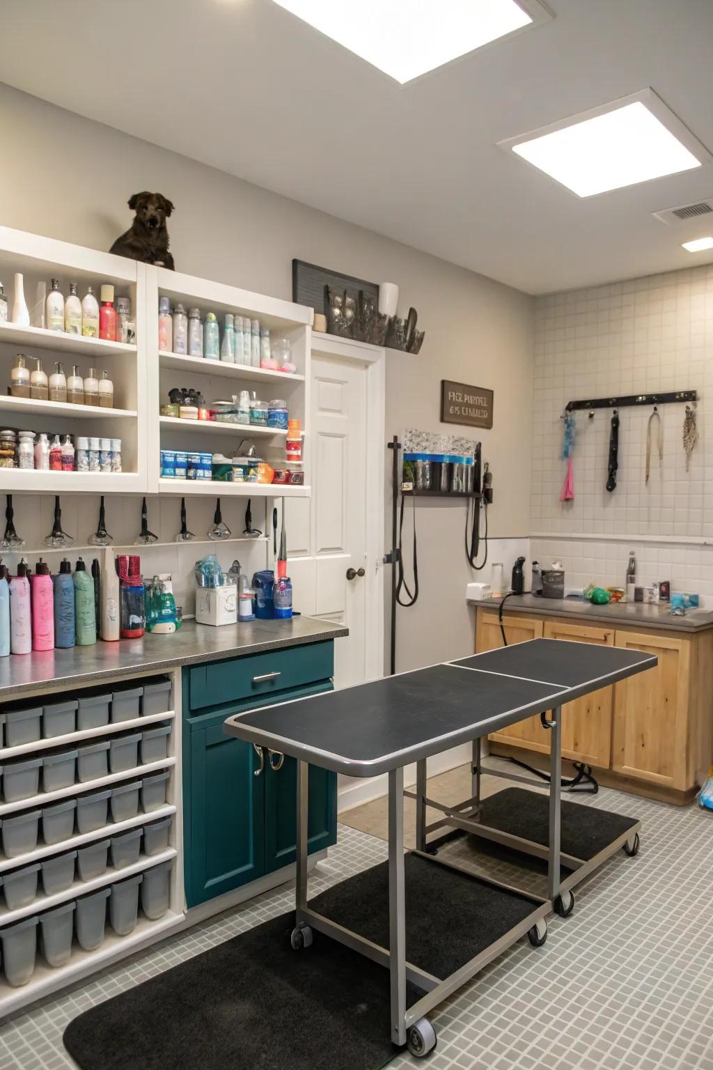 Ingenious storage solutions for a clutter-free salon.
