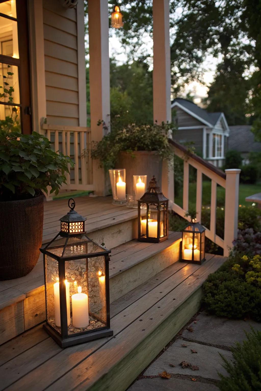 Lanterns bring warmth and atmosphere to your Easter porch.