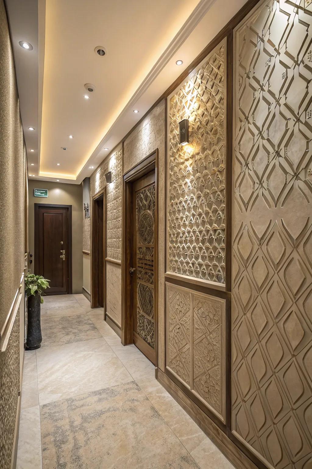 Dimensional wall panels bring dimension to your entrance area.