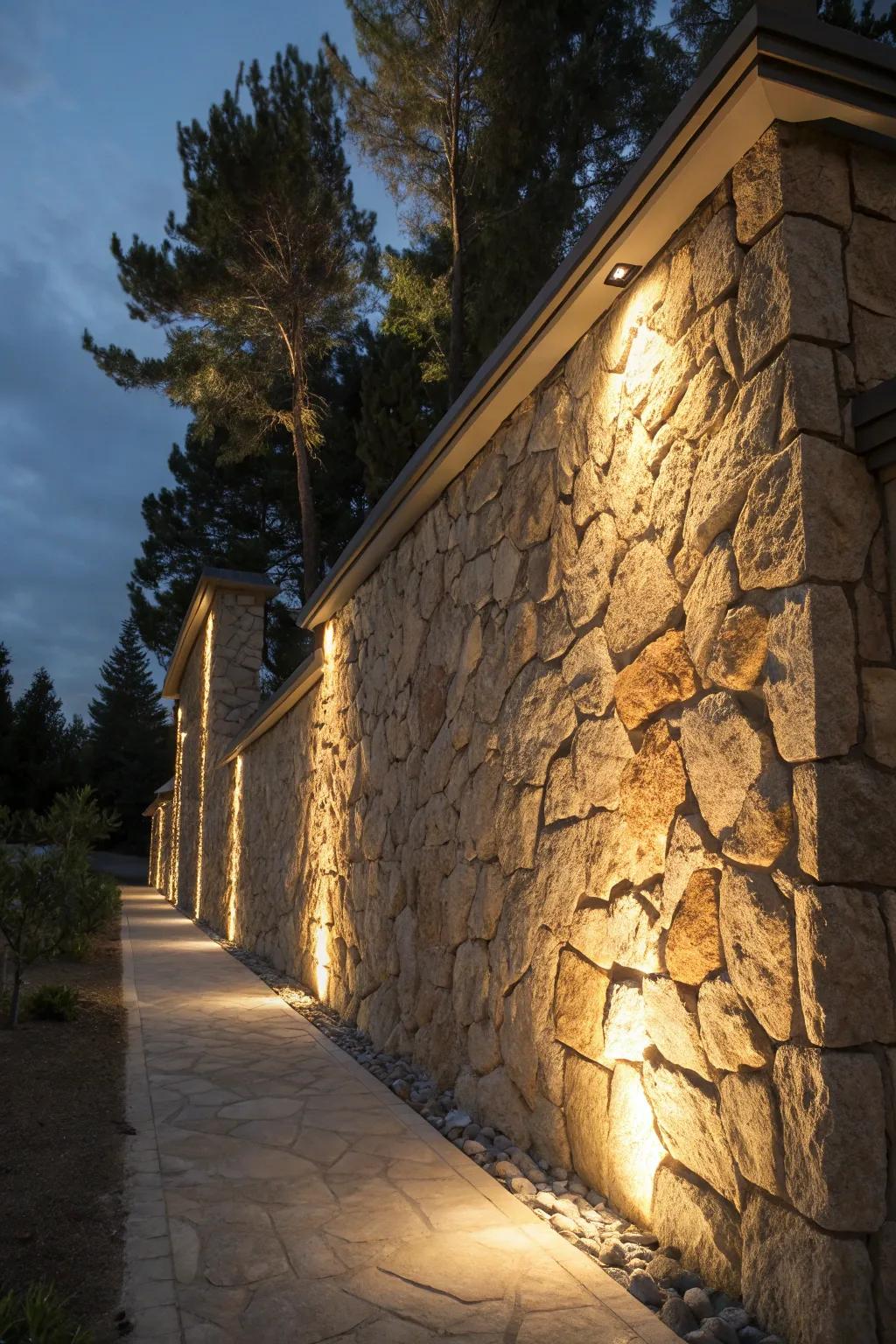Lighting features craft an inviting ambiance for your exterior walls.