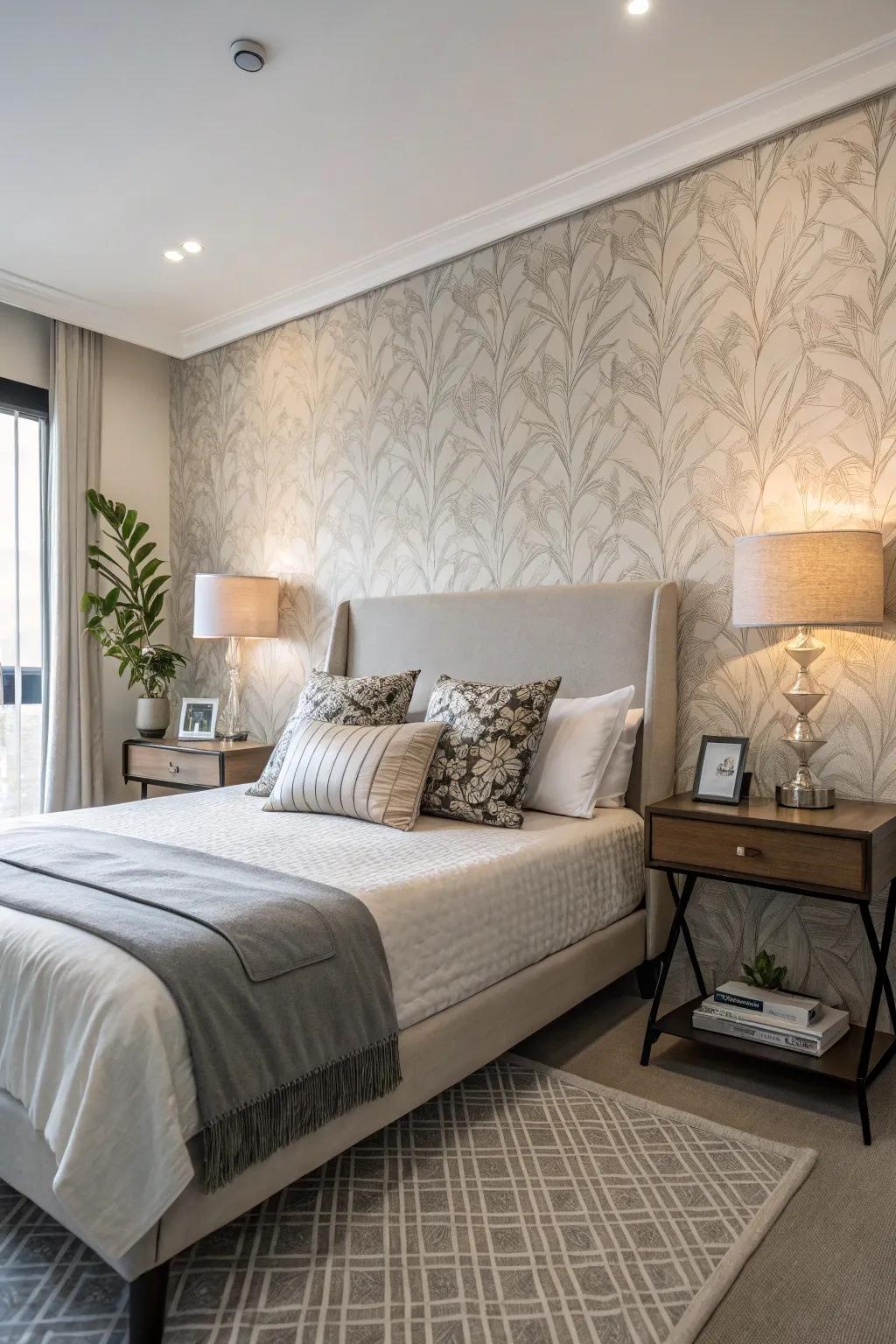 Options involving peel and stick applications render fabric wallpaper user-friendly and suitable for renters.