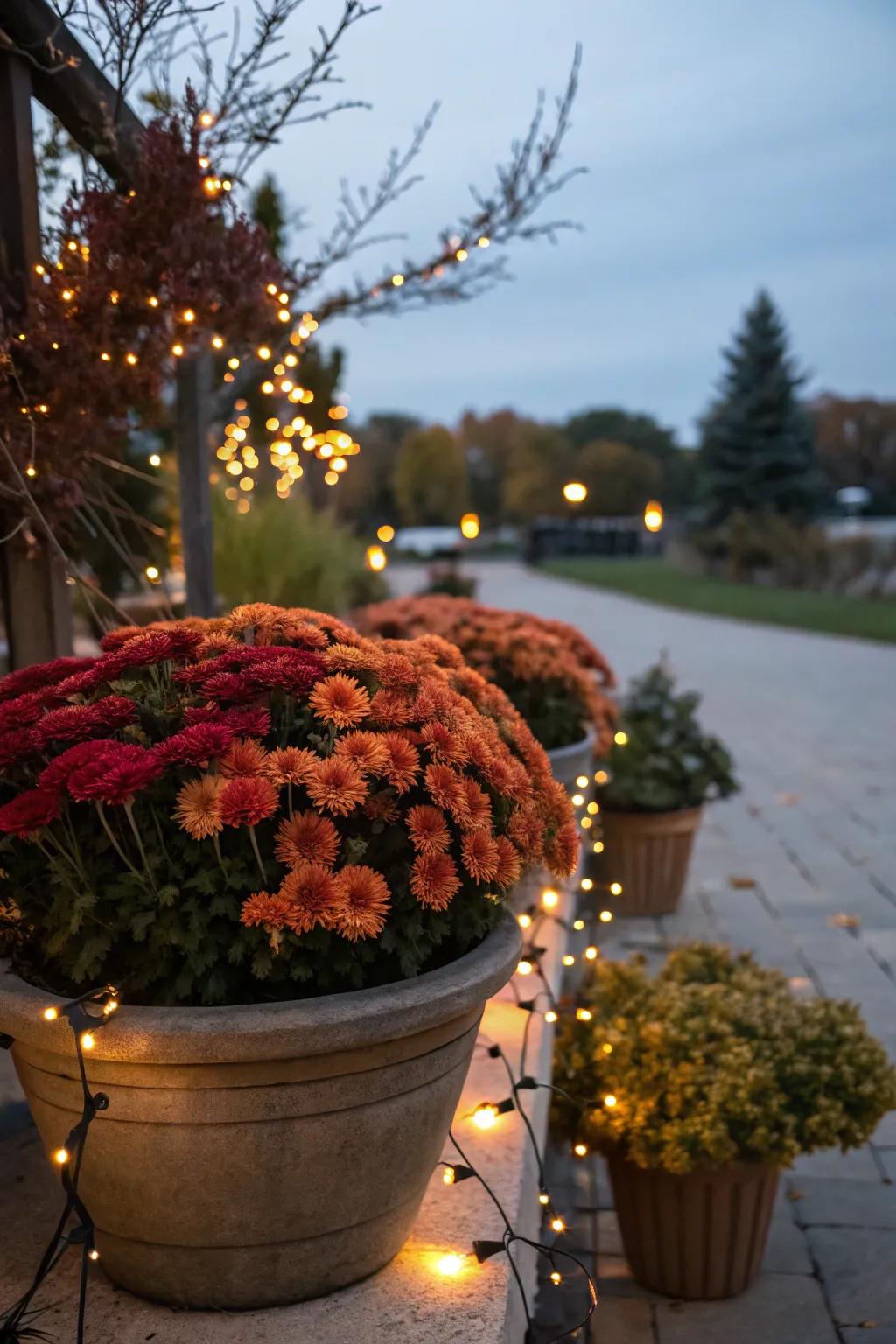 Cozy atmosphere through blooms and lighting