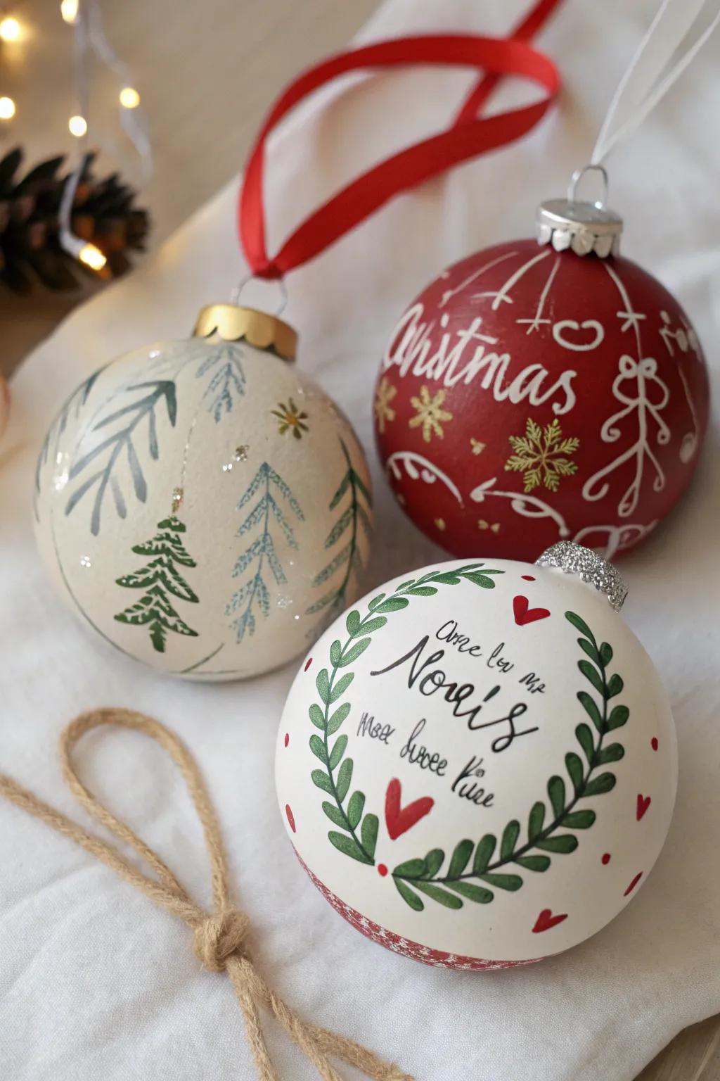 Infuse a personal attribute into your tree via hand-fashioned decorations.