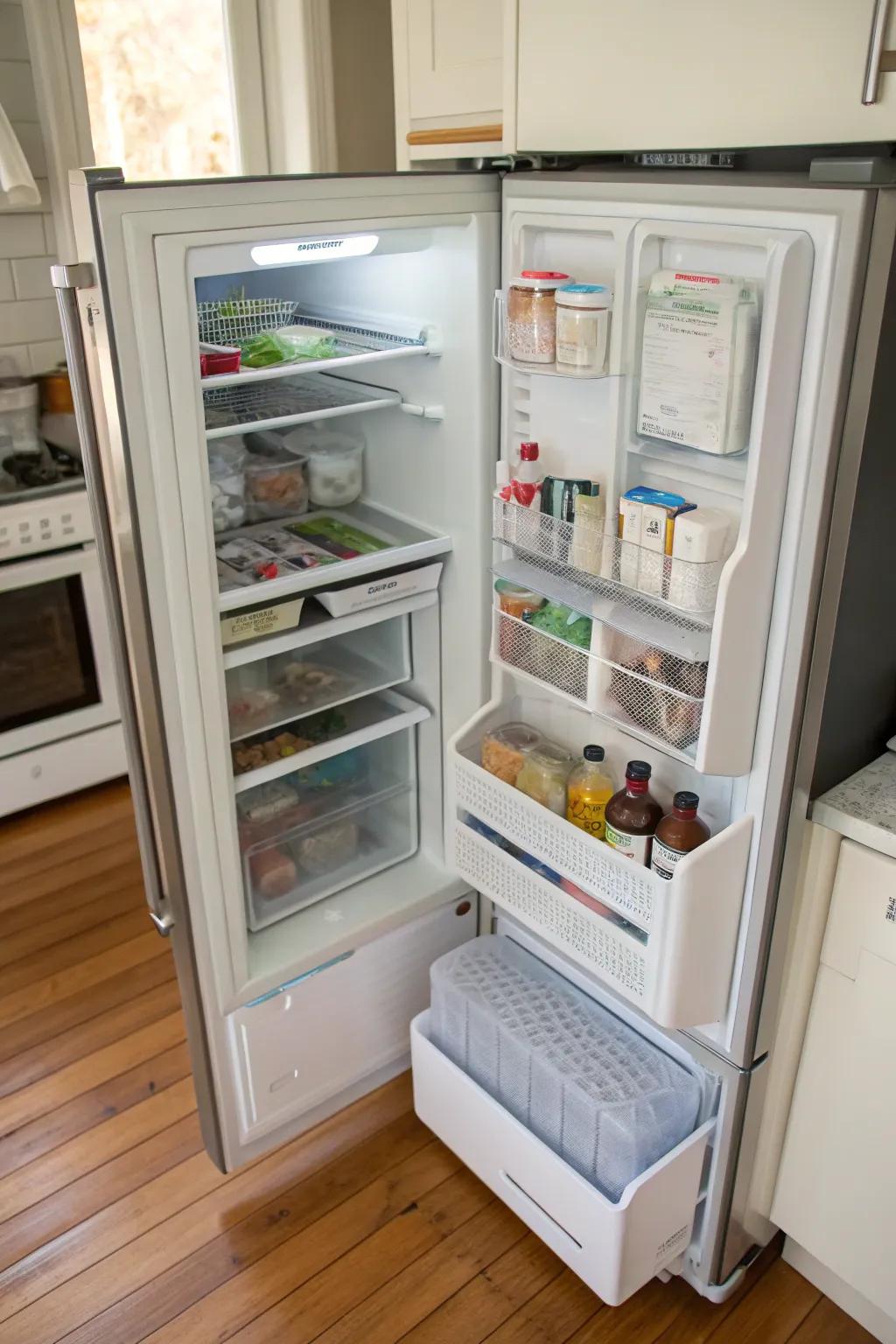 Door compartments are ideal for smaller items that are used frequently.