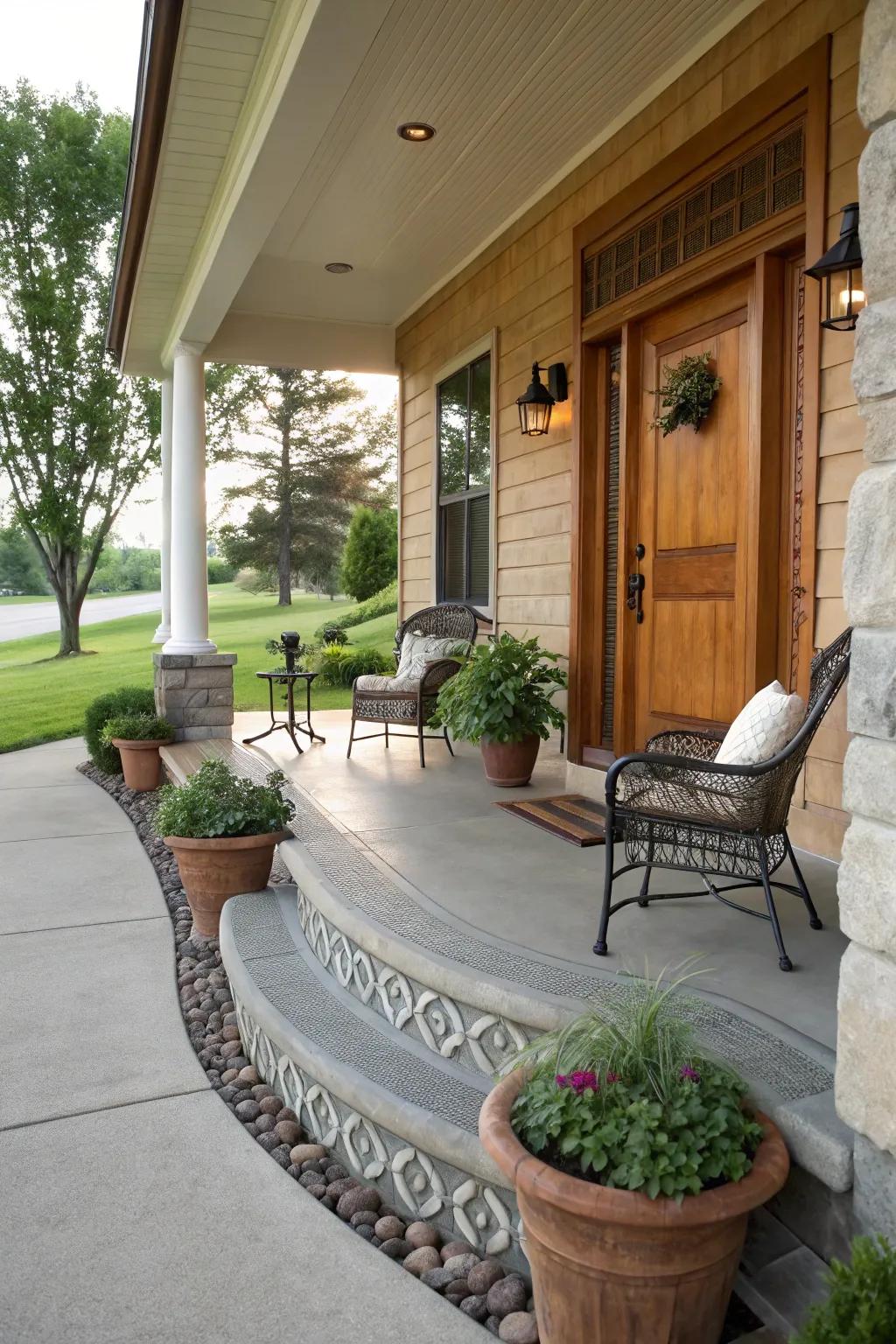 Ornamental boundaries frame your porch perfectly.