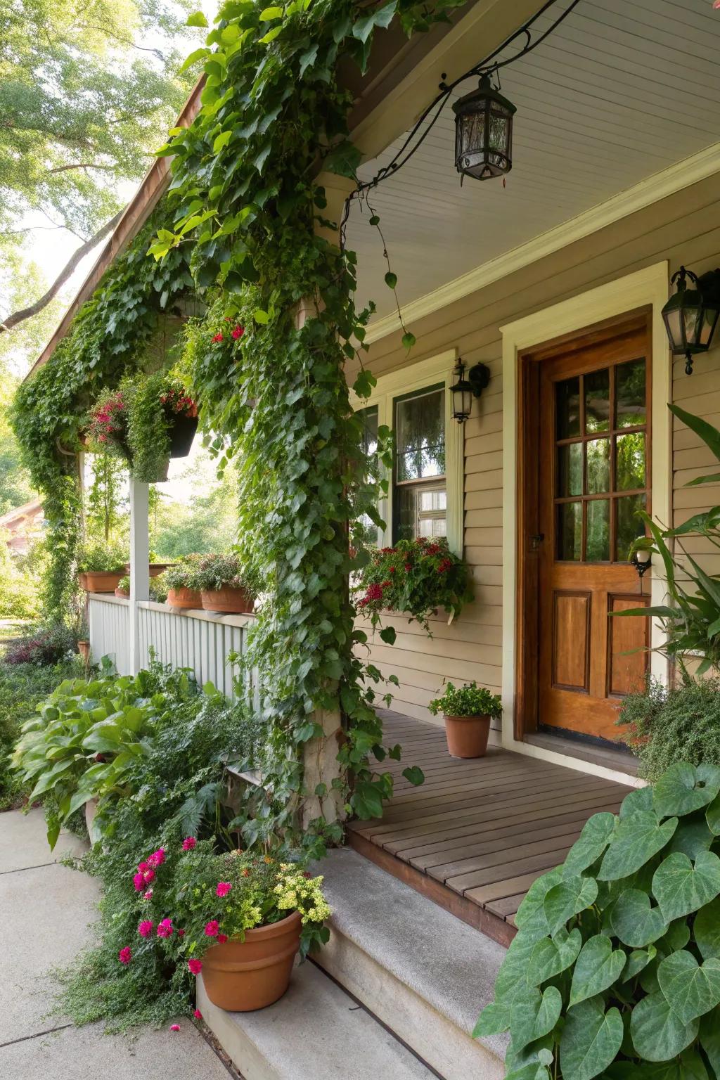 A plant-filled porch is a verdant oasis.
