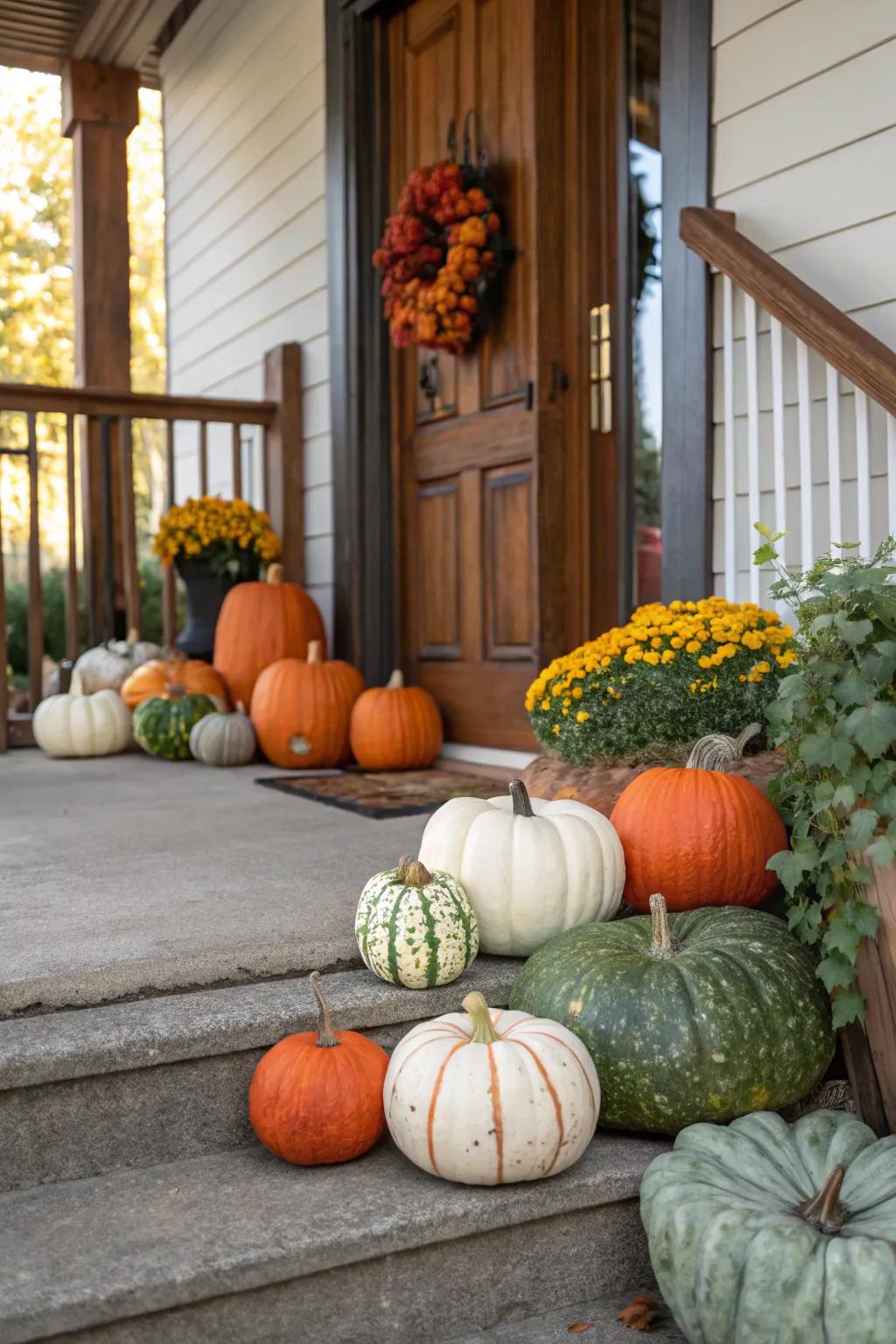 Authentic and simulated gourds coalesce for a robust, enduring exhibition.