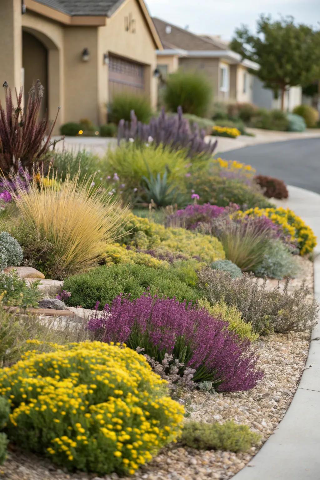 Color contrast infuses energy and excitement into xeriscape designs.