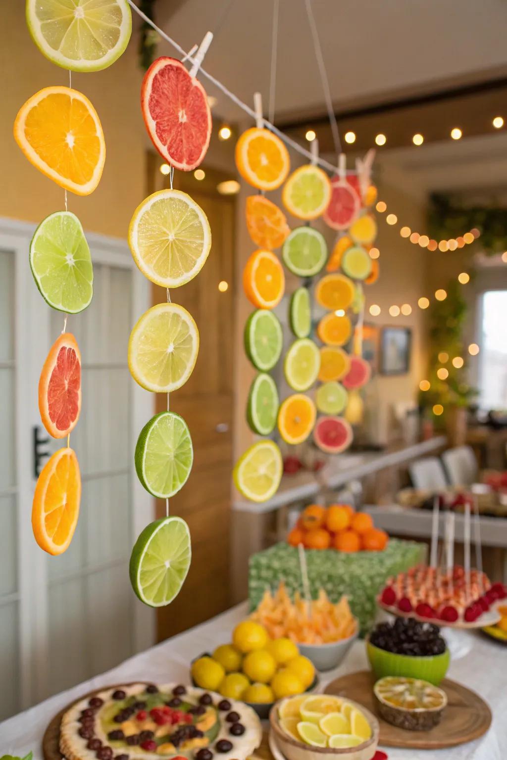 A citrus disk garland that imparts revitalization and scent.