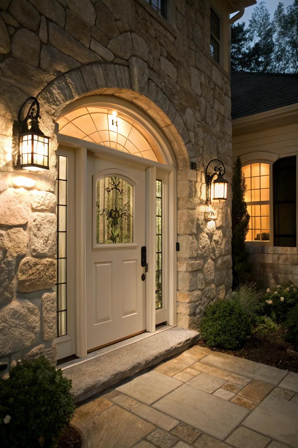 An arched design brings a touch of elegance to this entryway.