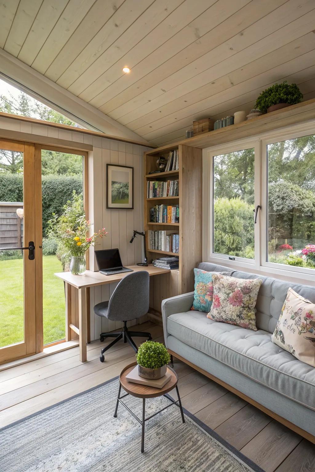 An adaptable garden office that can be easily converted to suit different requirements.