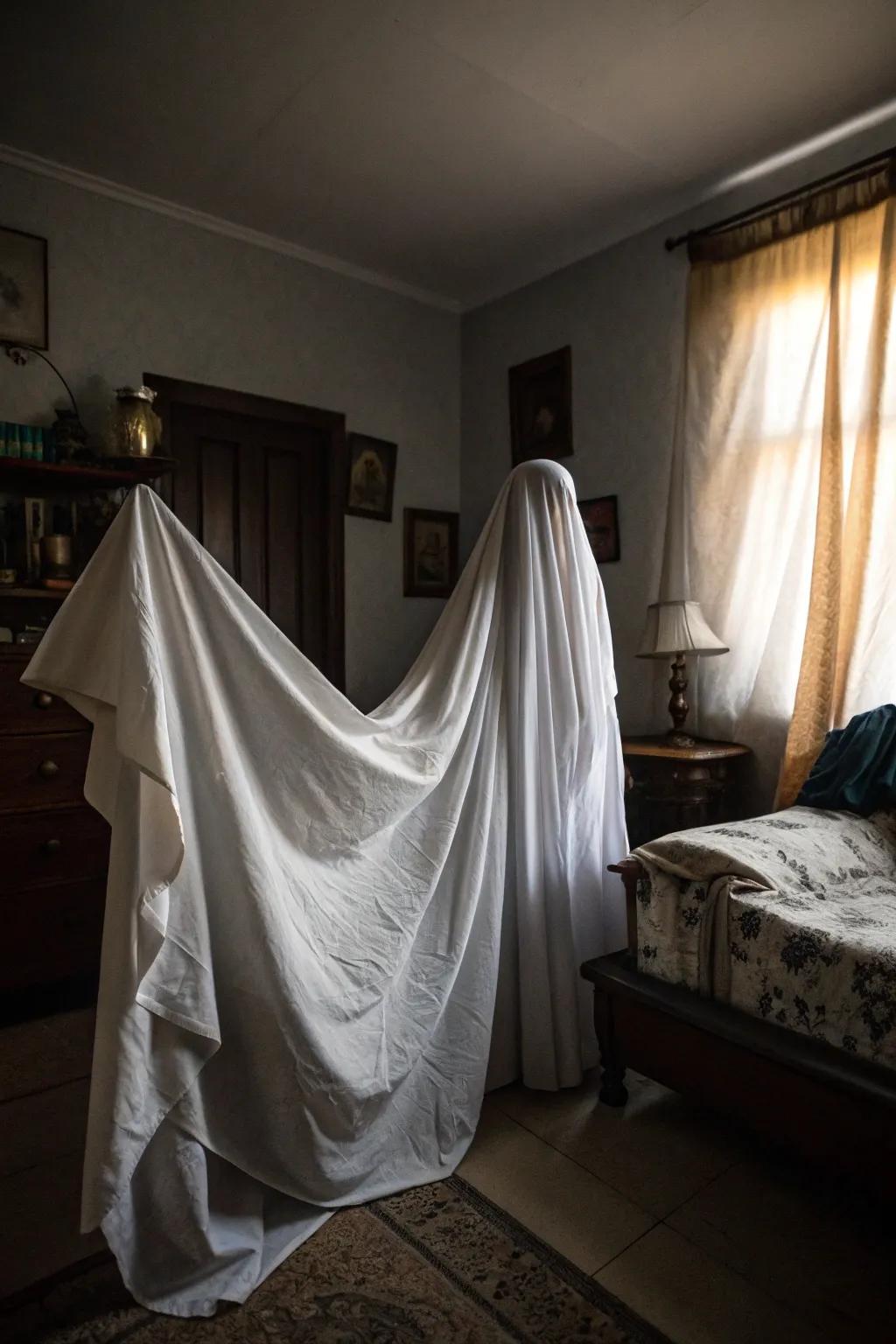 Simple drapes can generate a phantom aesthetic ideal for Halloween.
