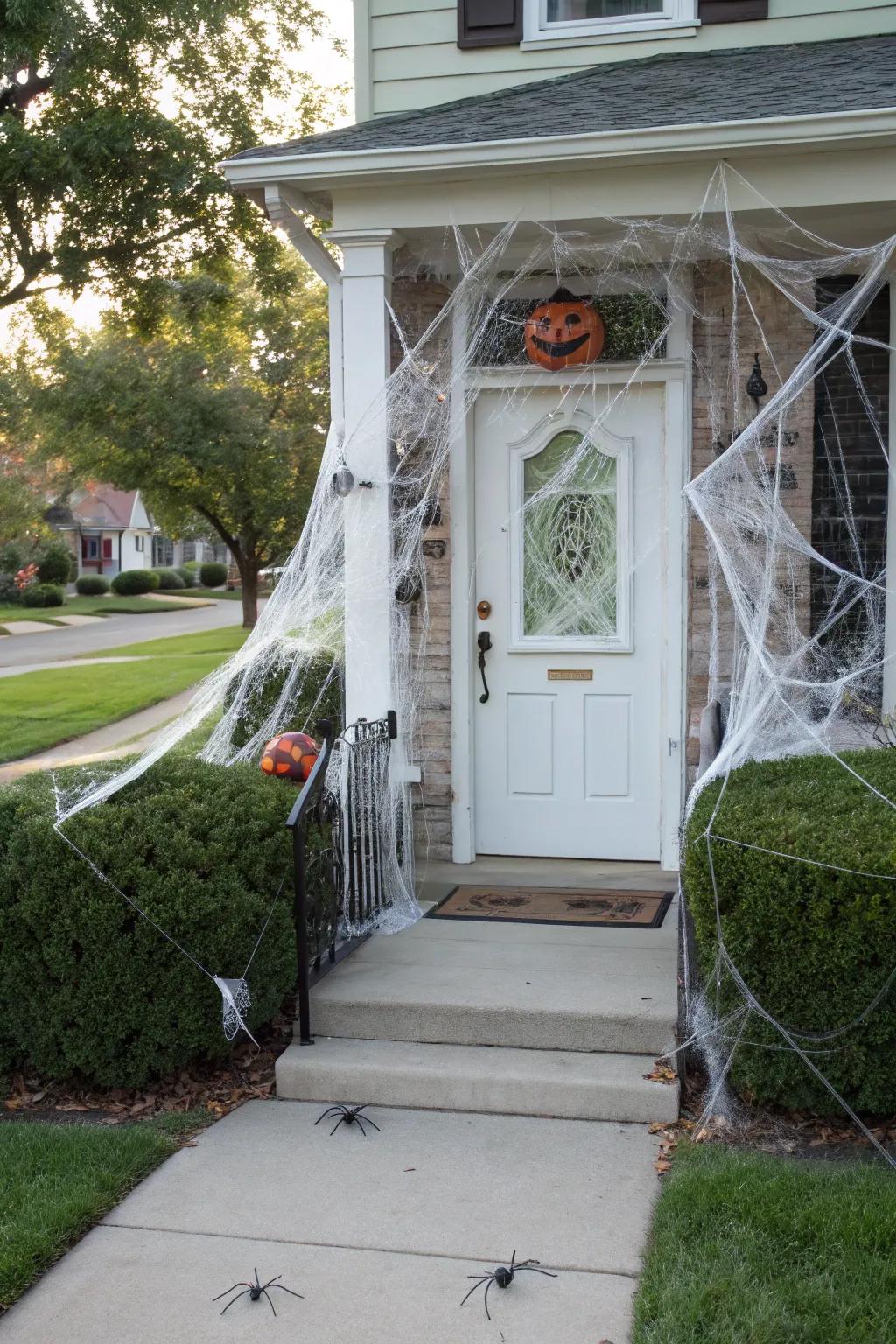 Cobwebs and spiders create an instantly spooky atmosphere.