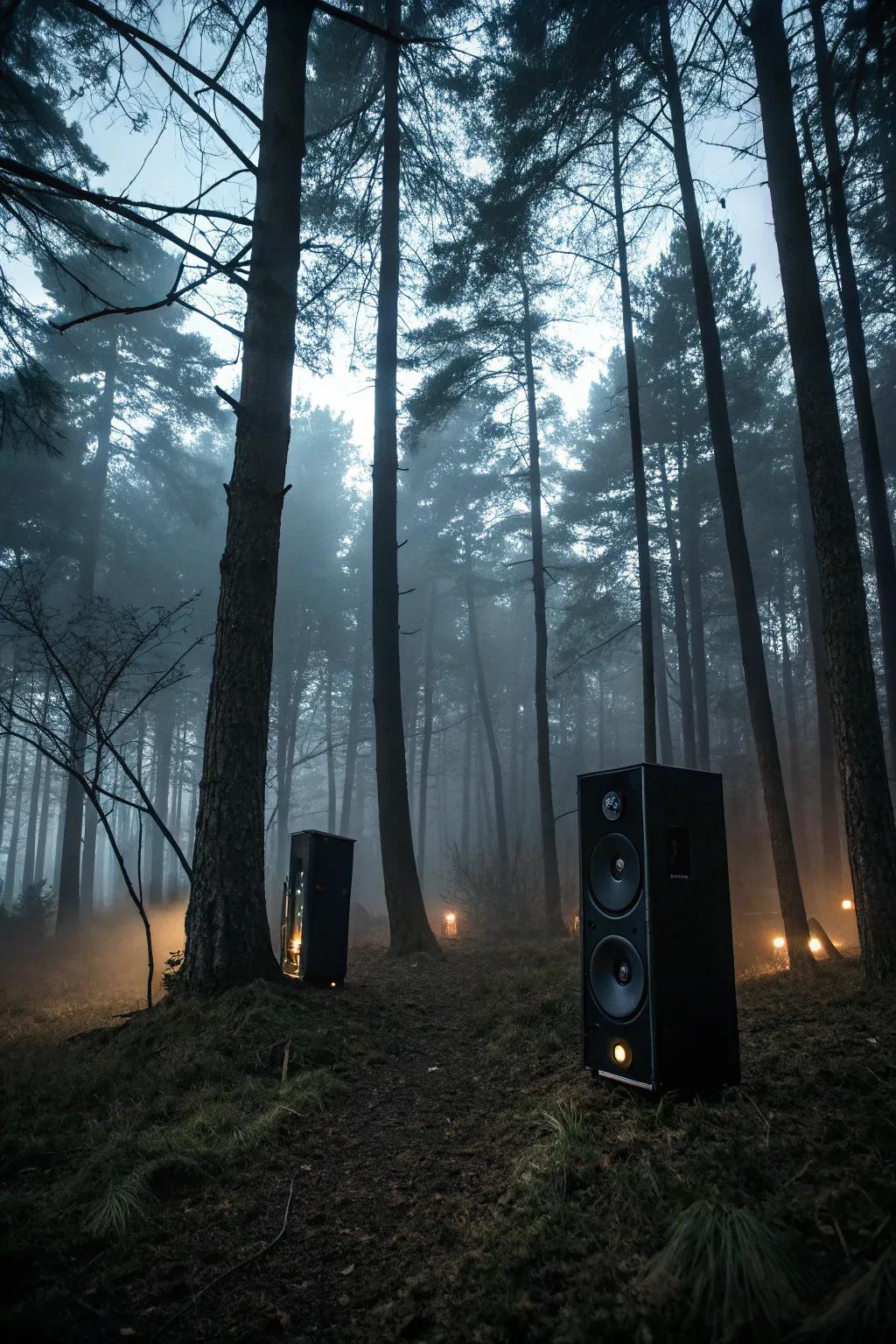 The murmuring grove, replete with eerie sounds and unseen presences.