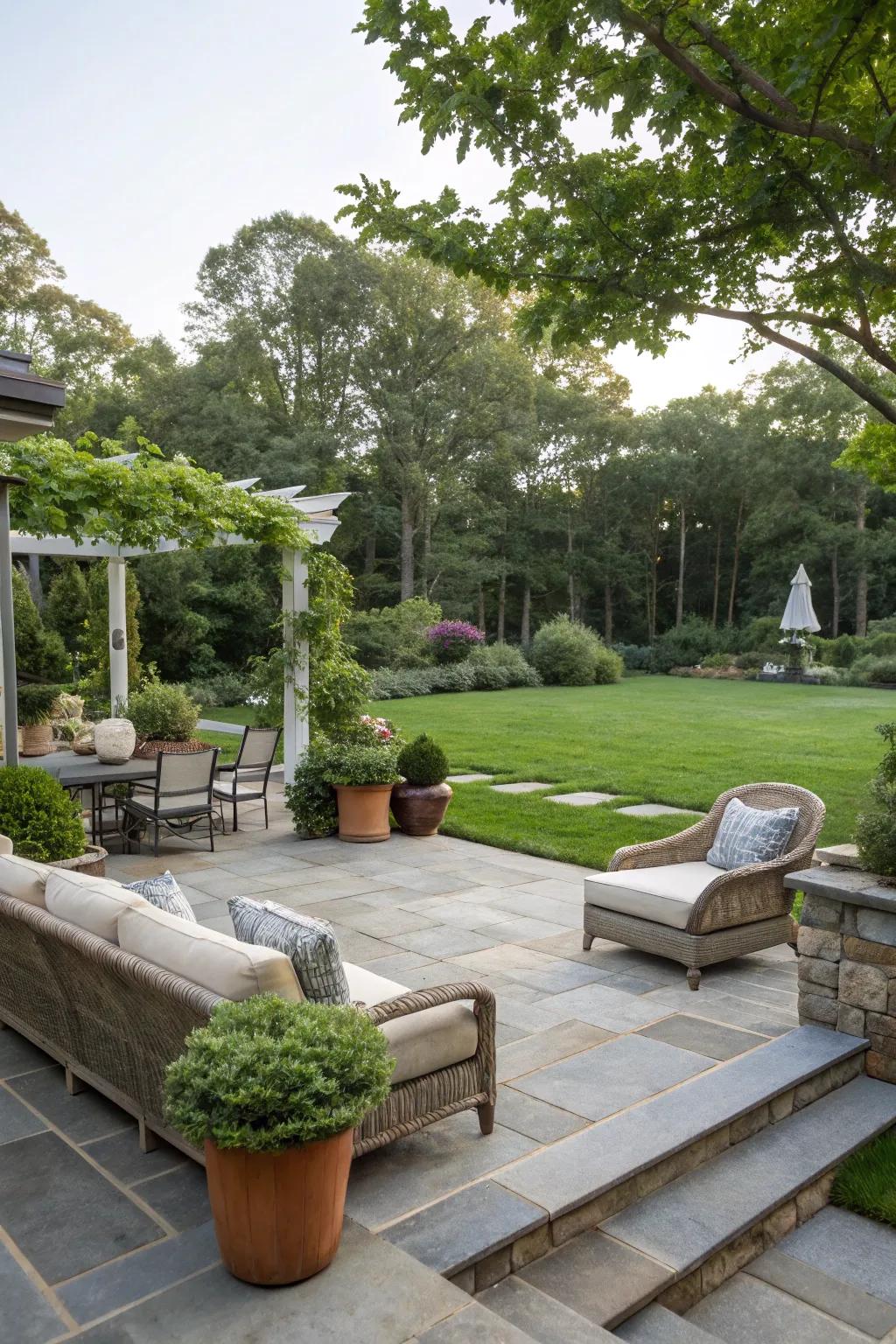 A well-constructed terrace elevates the elegance and utility of your backyard.
