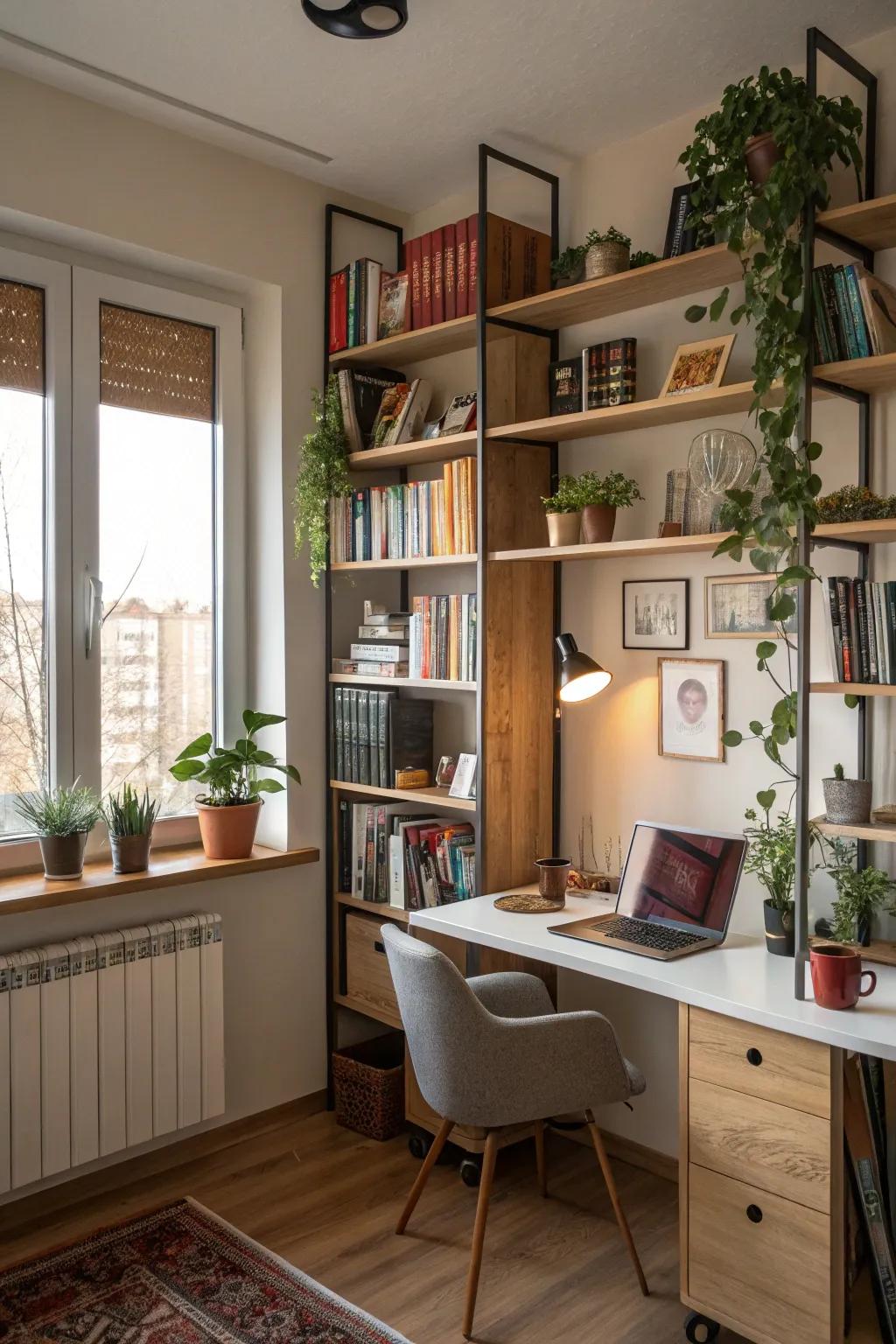 Elevate: vertical storage for a well-ordered office.
