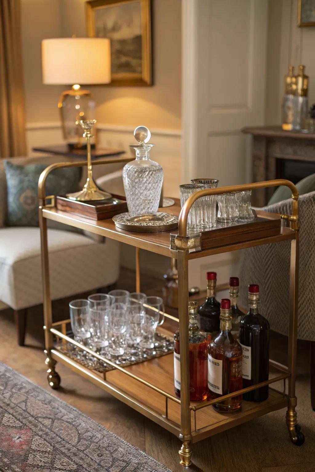 A well-appointed bar is the centerpiece of any home speakeasy.