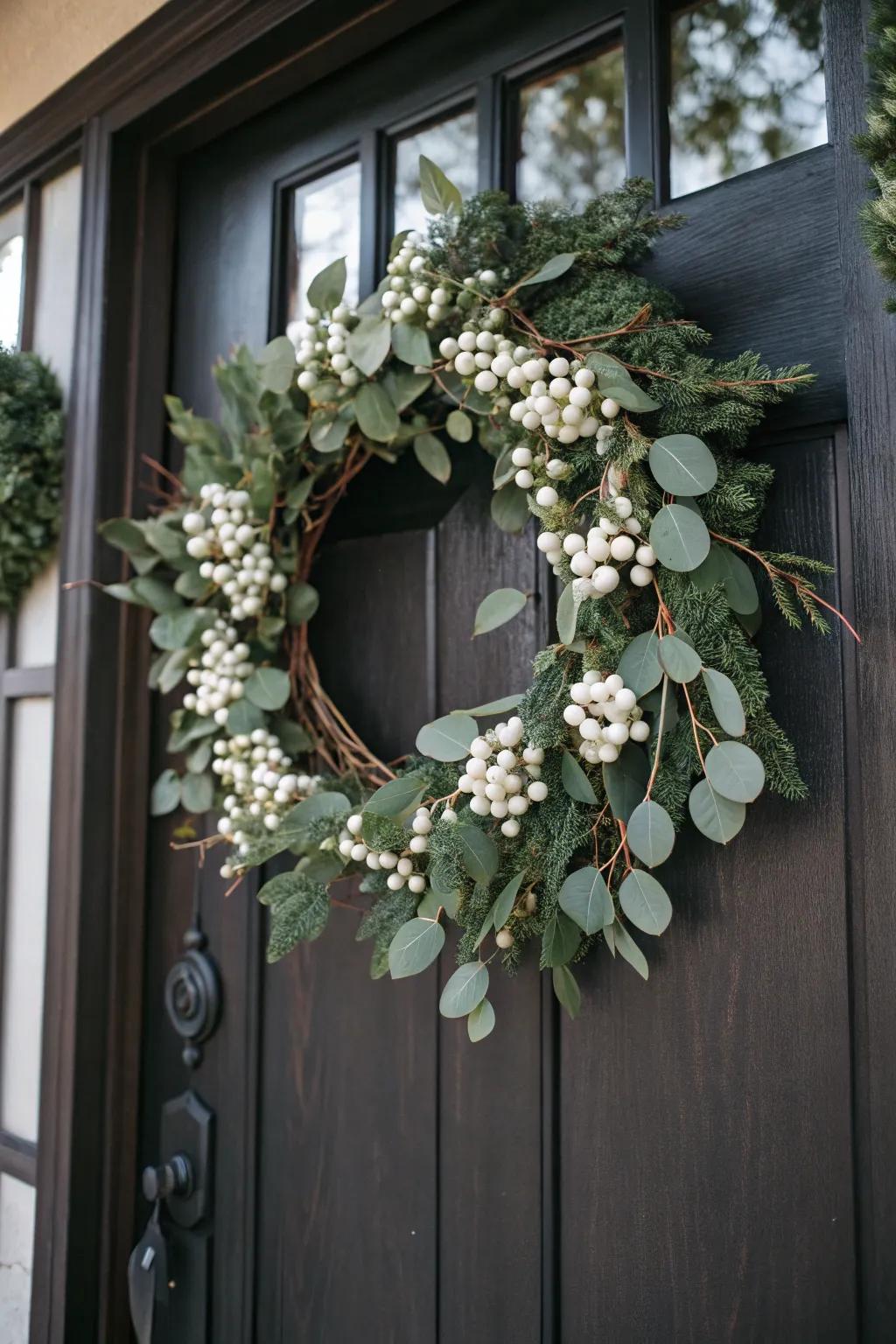 An elegant wreath exuding a minimalist essence.