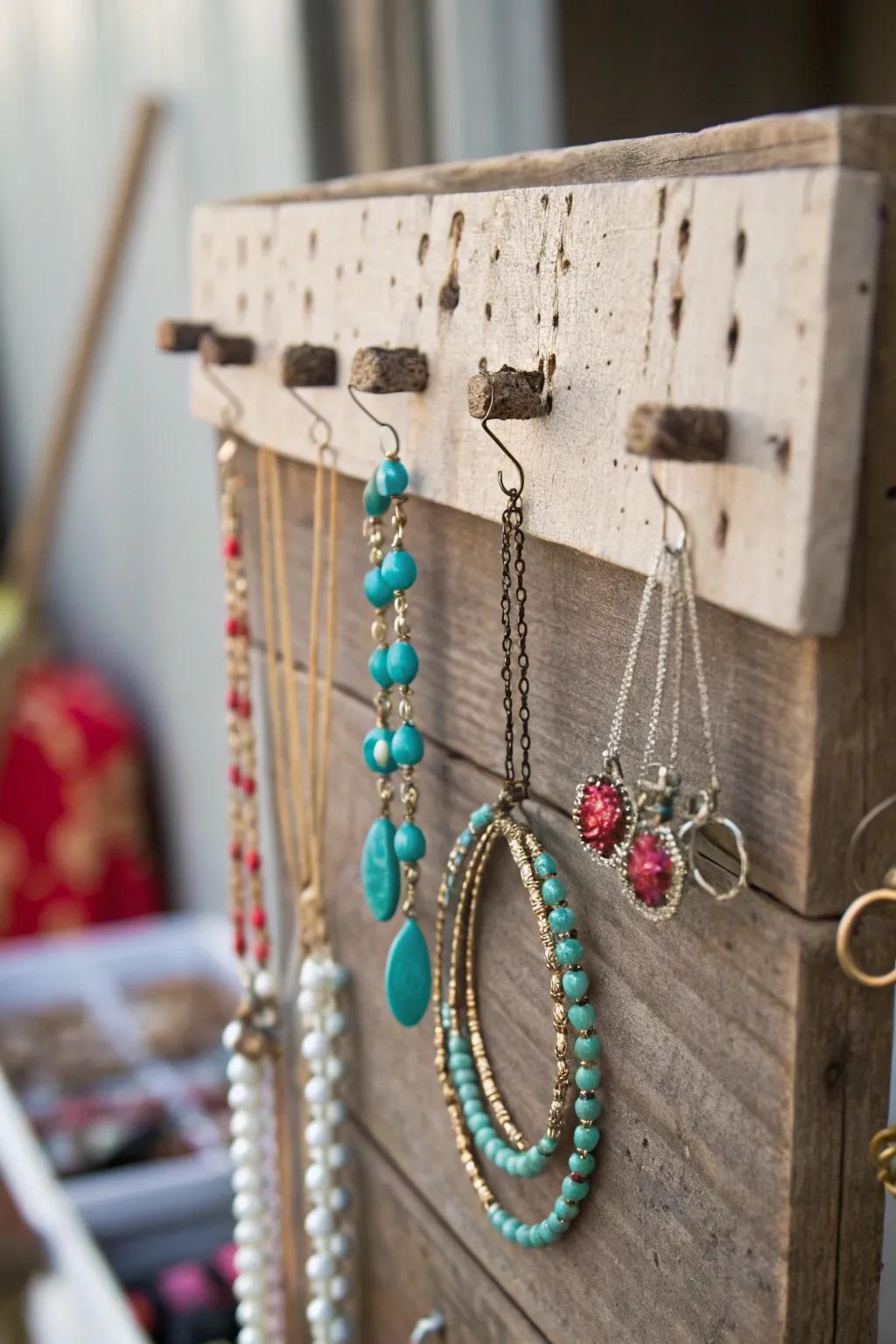 A countryside hand-built jewelry board