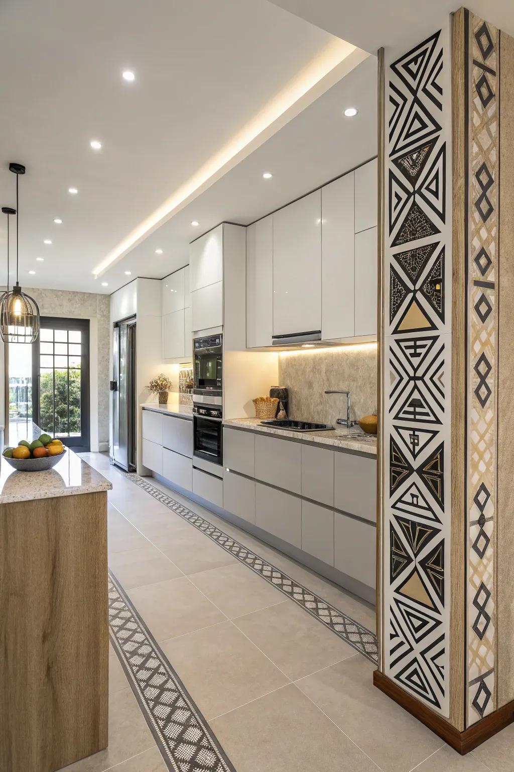 Arrangements with geometric design add a modern, energetic aesthetic to your kitchen.