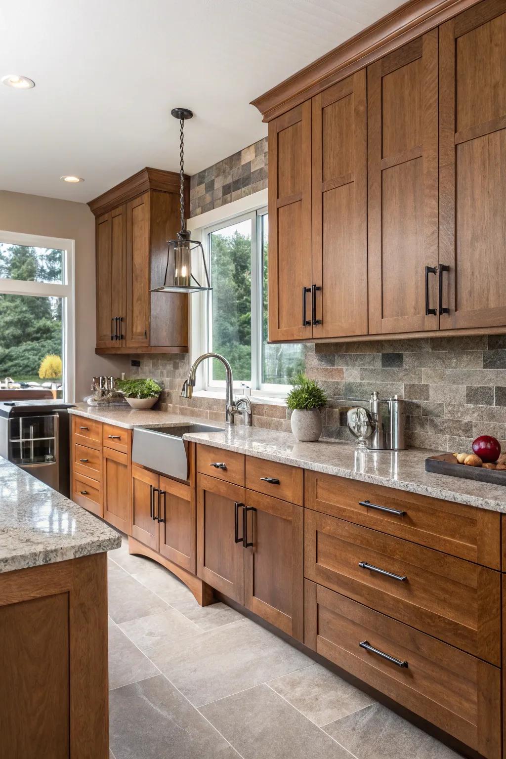 A blend of materials adds richness and depth to your kitchen's look.