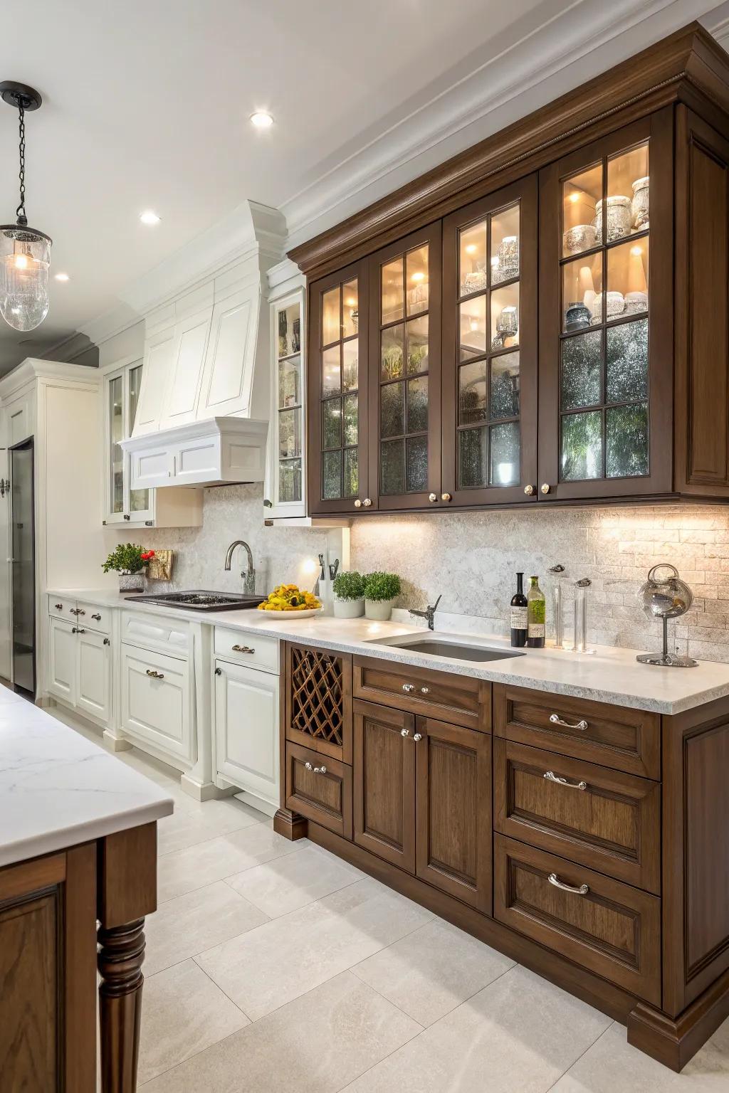 Cabinet aesthetics blending practicality with elegance.