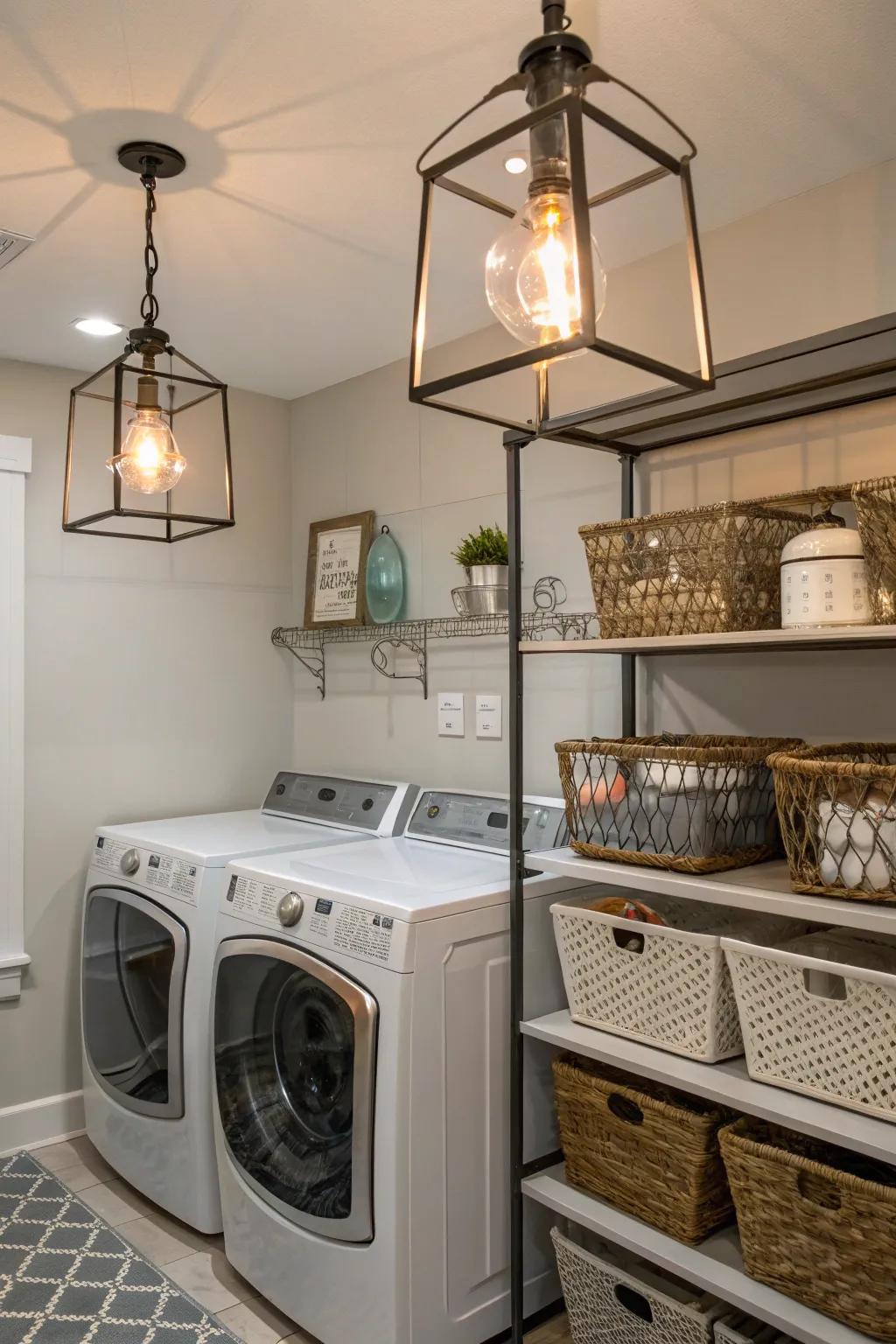 Incorporating materials in lighting fixtures adds texture and visual appeal.